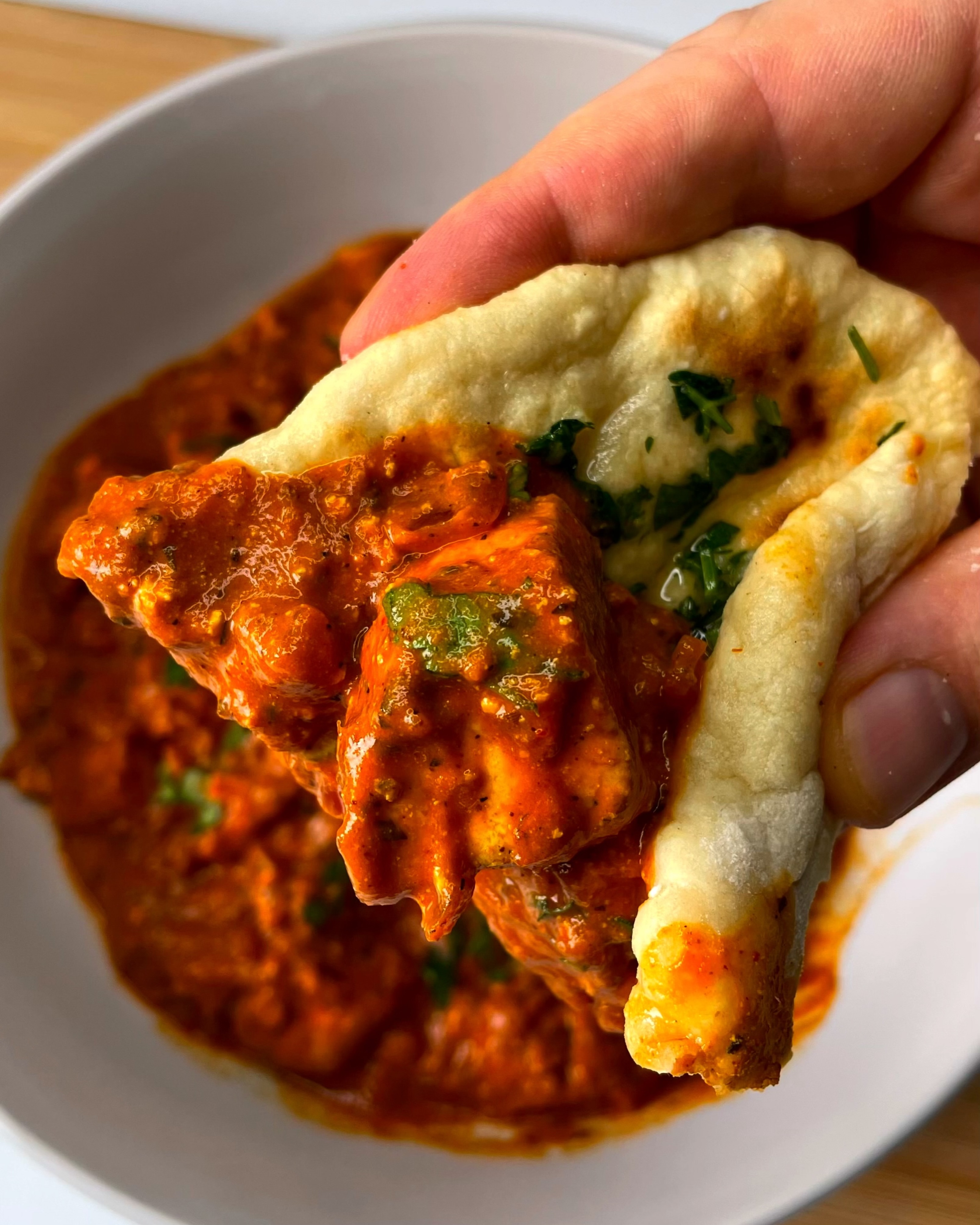 Protein Knoblauch-Naan