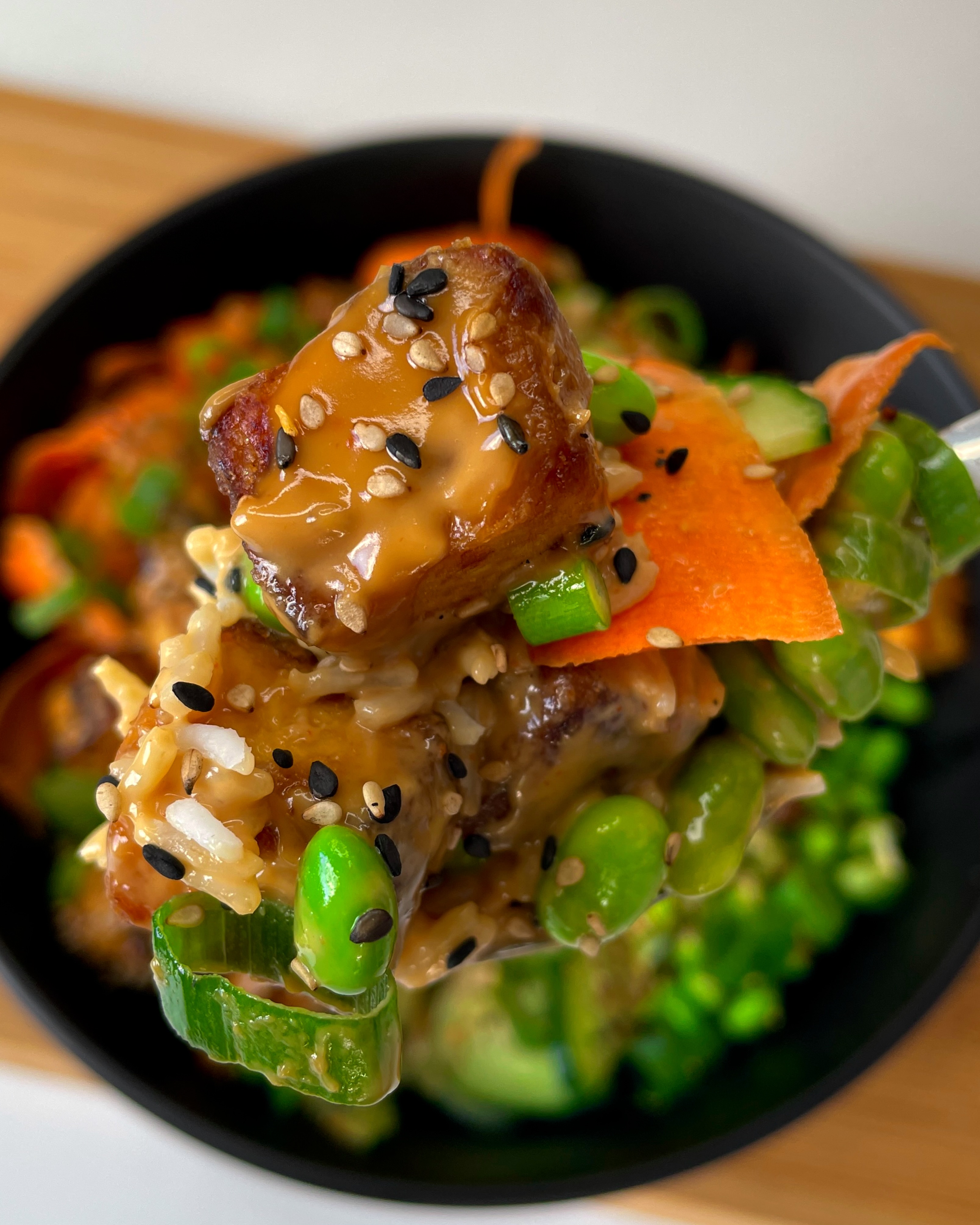 Crispy Peanut Tofu Bowl